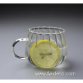 custom ribbed transparent Heat-resistant glass tea pot